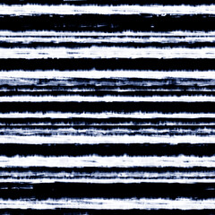 Indigo-Dyed Effect Folk Striped Pattern