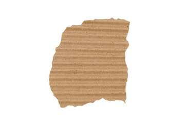 Torn Brown Cardboard Paper Piece Isolated on a transparent Background