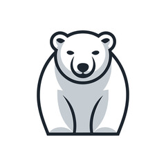 Polar bear Icon on White Background Vector Art Illustration on white background.