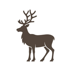 Reindeer Icon on White Background Vector Art Illustration on white background.