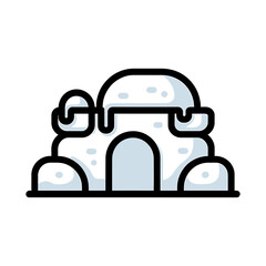 Igloo Icon on White Background Vector Art Illustration on white background.