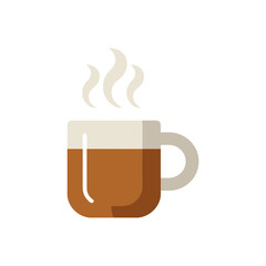 Warm drink cup Icon on White Background Vector Art Illustration on white background.