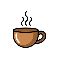 Warm drink cup Icon on White Background Vector Art Illustration on white background.