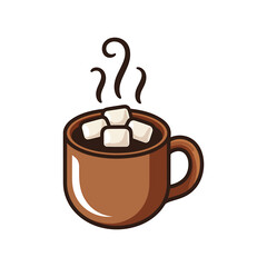 Hot cocoa mug Icon on White Background Vector Art Illustration on white background.
