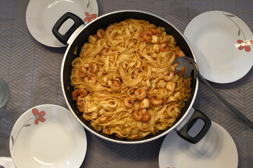 italian spaguetti pasta with nutritional carbohydrates
