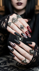 Halloween and Gothi style nails 