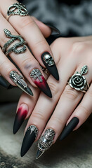 Halloween and Gothi style nails 