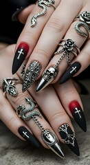 Halloween and Gothi style nails 