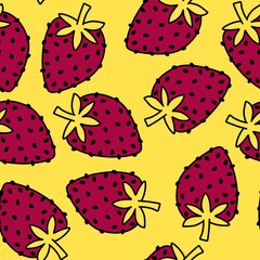 Summer fruits seamless strawberries pattern for wrapping paper and fabrics and kids clothes print and fashion textiles