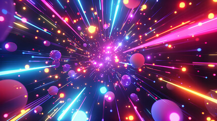 Fototapeta premium Neon particle explosion
