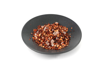 Chili and salt seasoning, red chilli pepper spice powder, dry crushed hot pepper flakes