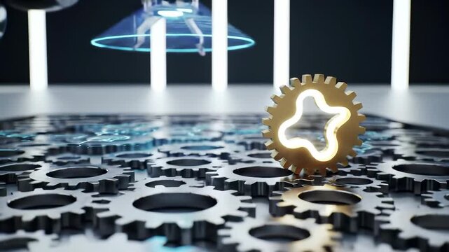 Recruitment Technology: AI robot identifies unique golden talent, automating future workforce selection with digital innovation.