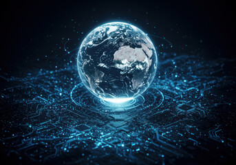 Global digital network connecting the world symbolizing global communication data transfer
