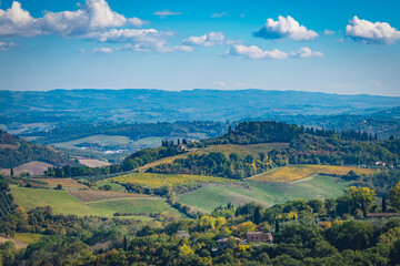 Naklejka premium landscape of Tuscany, Italy 