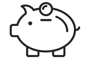 Fototapeta premium Stylized pig piggy bank with coin slot illustration icon for savings