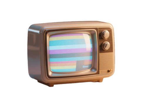 Retro CRT TV Transparent Background