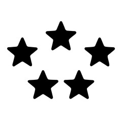 Obraz premium Five black star shapes arranged in a pleasing symmetrical pattern, top rated
