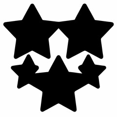 Fototapeta premium A bold arrangement of five stars in varying sizes and placement