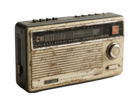 Retro Dirty Radio Transparent Background