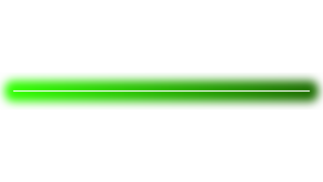 Green gradient neon light line with glow effect
