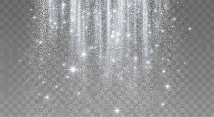 Captivating glittering shower of shining light particles. A radiant display of luminous energy against a clean backdrop. vector illustration