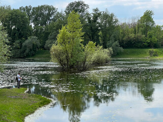 Ore&scaron;je Lake or artificial lake Oresje (Zagreb County, Croatia) - Oresje-See oder k&uuml;nstlicher See Oresje (Kroatien) - Umjetno jezero Ore&scaron;je (Sveta Nedelja, Hrvatska)