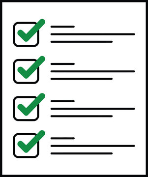 Checklist Icon with Green Check Marks &ndash; Task List Vector Illustration