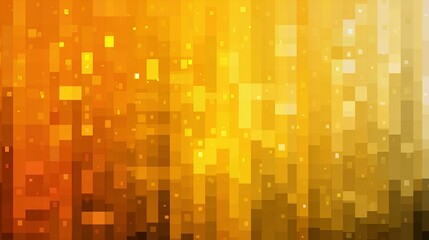 Vibrant Abstract Pattern of Orange and Yellow Pixelated Squares Creating a Warm and Inviting Atmosphere