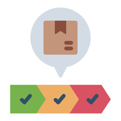 value chain flat icon for supply flow and tracking