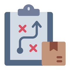 supply strategy flat icon for inventory planning map