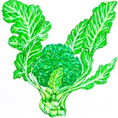 Green broccoli and leaves