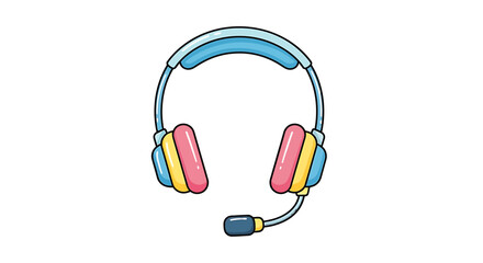 Headset with Microphone, Generated with AI, Vector illustration - Modern Communication Tool