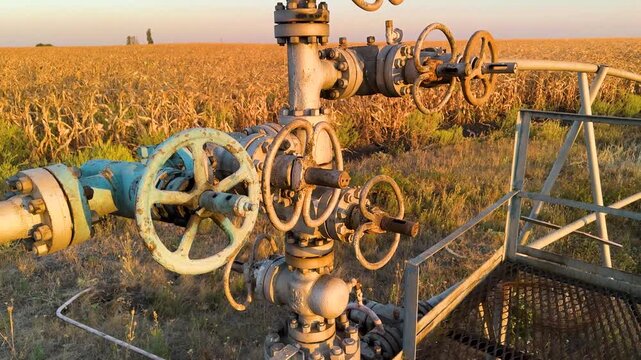 Kharkiv region, Shebelinka gas field, production at a depth of 1-2 kilometers, located in corn and sunflower fields