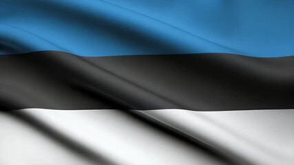 Estonian flag waving in the wind, representing freedom, independence, and national pride with vibrant colors