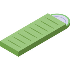 Green Sleeping Bag With A Light Blue Interior Prepared For Overnight Camping And Outdoor Adventures On A Transparent Background