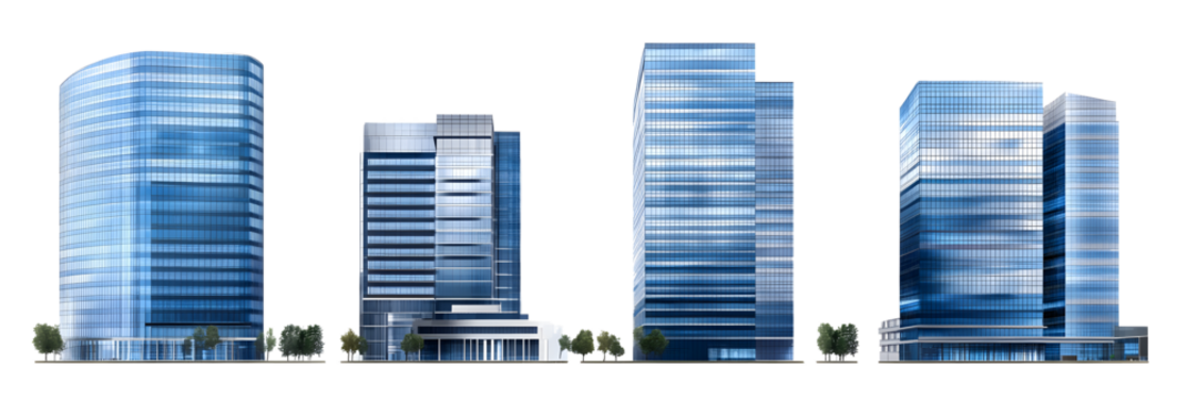 Sleek modern skyscrapers showcasing contemporary architecture and urban development for corporate success and city growth