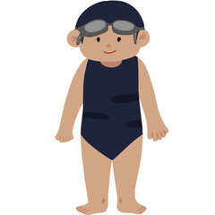 Handdrawn Swimmer Athlete Illustration