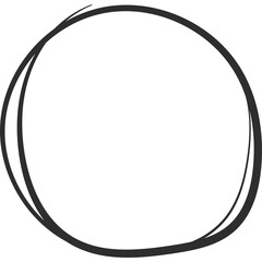 Hand Drawn Circle Sketch With Transparent Background And Rough Strokes