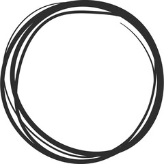 Hand Drawn Circle With Transparent Background In Black Ink And White Space Simple Abstract Graphic Design Element