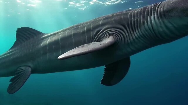 Dinosaur Mosasaur in The Ocean