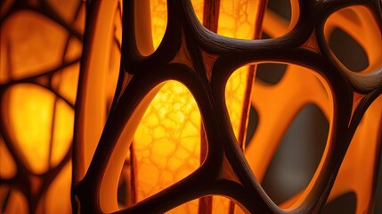 Orange And Brown Geometric Lamp Design