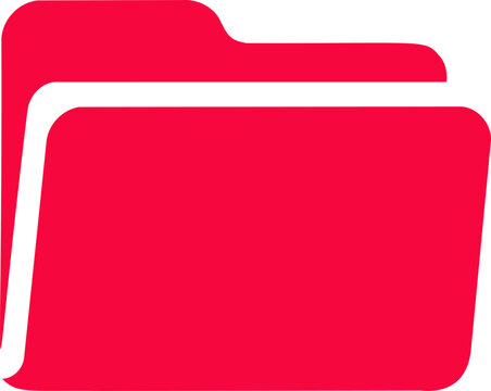 Red folder icon sketch, hand drawn style, simple minimal document symbol &mdash; stock vector