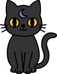 halloween black cat vector illustration