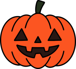 halloween decorations pumpkin vector illustration