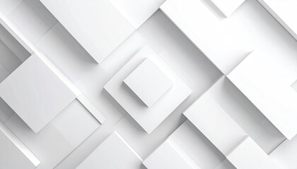 Obraz premium White squares in layered abstract background, for modern art, design, architecture