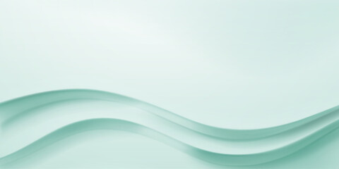 Soft, flowing waves on a pale mint background, creating a serene atmosphere.