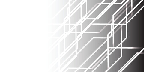 Abstract geometric design with white lines on a gradient background, modern and digital.