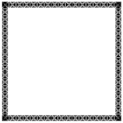 Antique postage stamp frame vector illustration with a clipping path on a vintage black and white paper border design