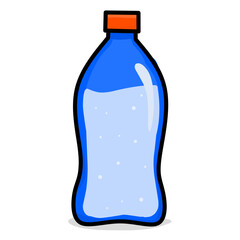Simple vector illustration of a glass bottle, clean and minimal design perfect for beverage, packaging, and product mockup graphics
