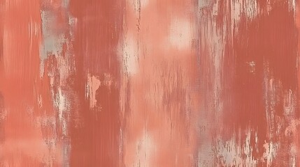 Textured background features vertically oriented broad strokes of warm coral and muted silver colors